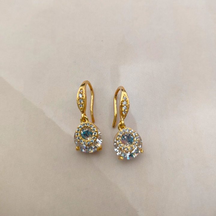 Gold Plated Diamond Drops- AD Earrings - Sparkleeng Jewels