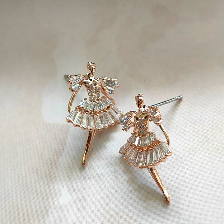 CZ - Ballerina Studs AD Earrings - Sparkleeng Jewels