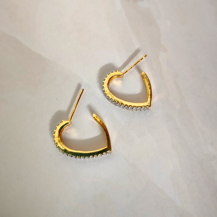 Gold Plated AD hoop - AD Earrings - Sparkleeng Jewels