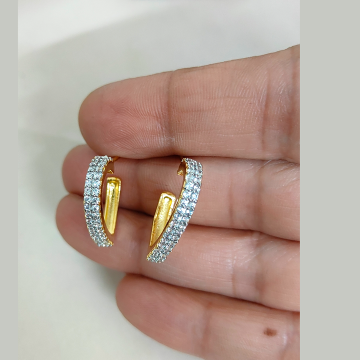 Gold Plated AD hoop - AD Earrings - Sparkleeng Jewels