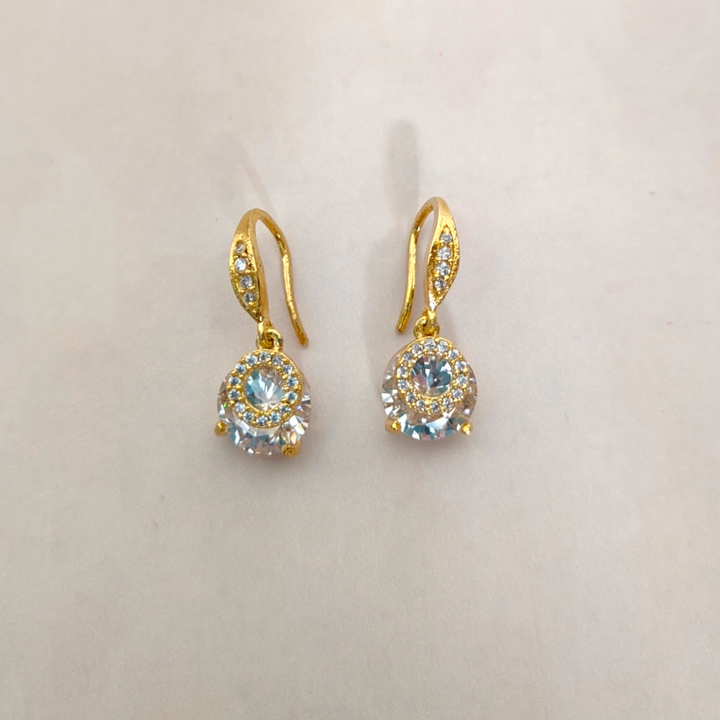 Gold Plated Diamond Drops- AD Earrings - Sparkleeng Jewels