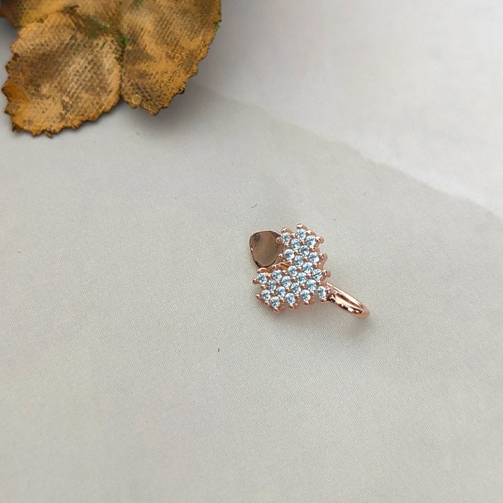 Zircon Heart Nose Pin - Sparkleeng Jewels