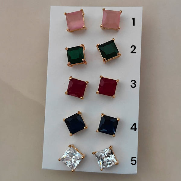 CZ - Solitaire Studs -9mm - Western Earrings - Sparkleeng Jewels