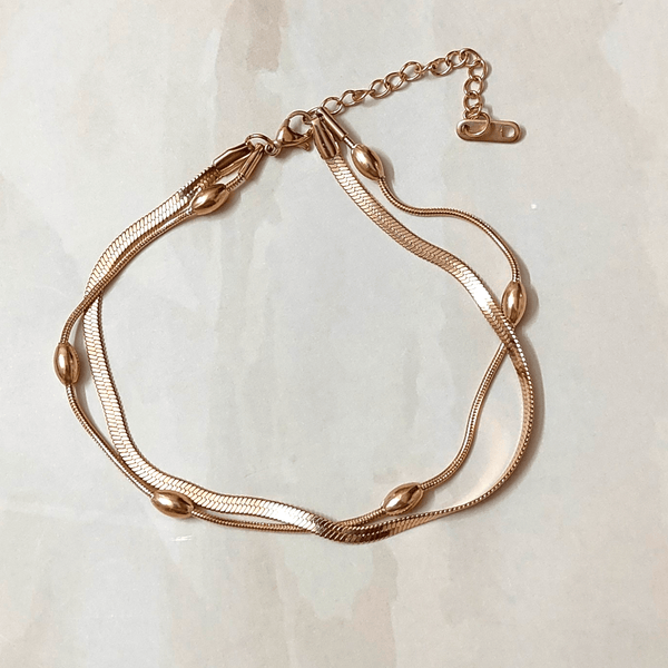 Stainless Steel Rose Gold Bracelet - Sparkleeng Jewels