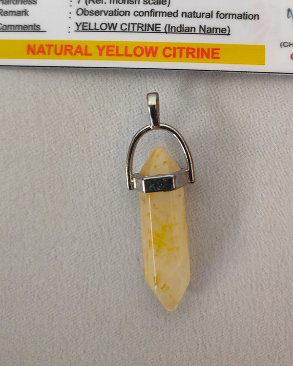 Real and Natural Citrine Semi-Precious Stone Pendant - Sparkleeng Jewels