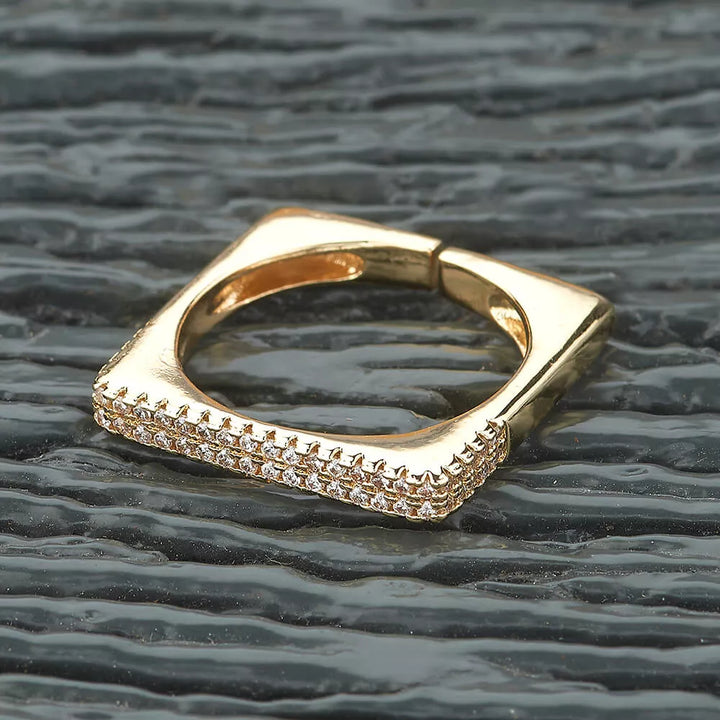 Square Western Adjustable Ring - Sparkleeng  Jewels