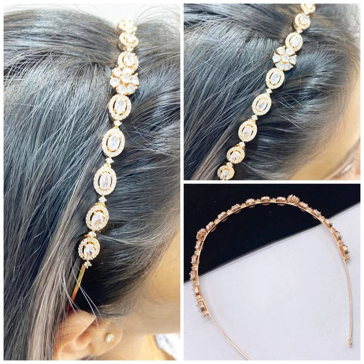 Zircona Hairband with Flower Motif - Sparkleeng  Jewels