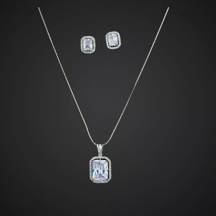 Solitaire Diamond Pendant Set - Sparkleeng  Jewels