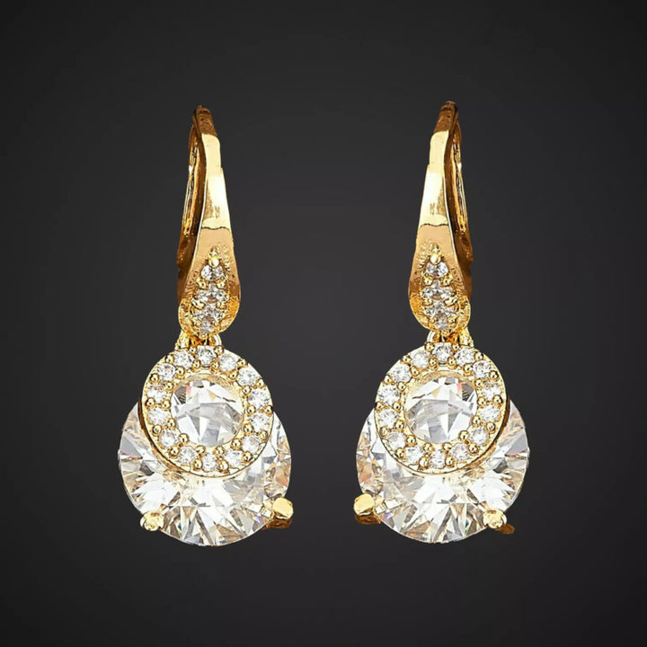 Gold Plated Diamond Drops - Sparkleeng  Jewels