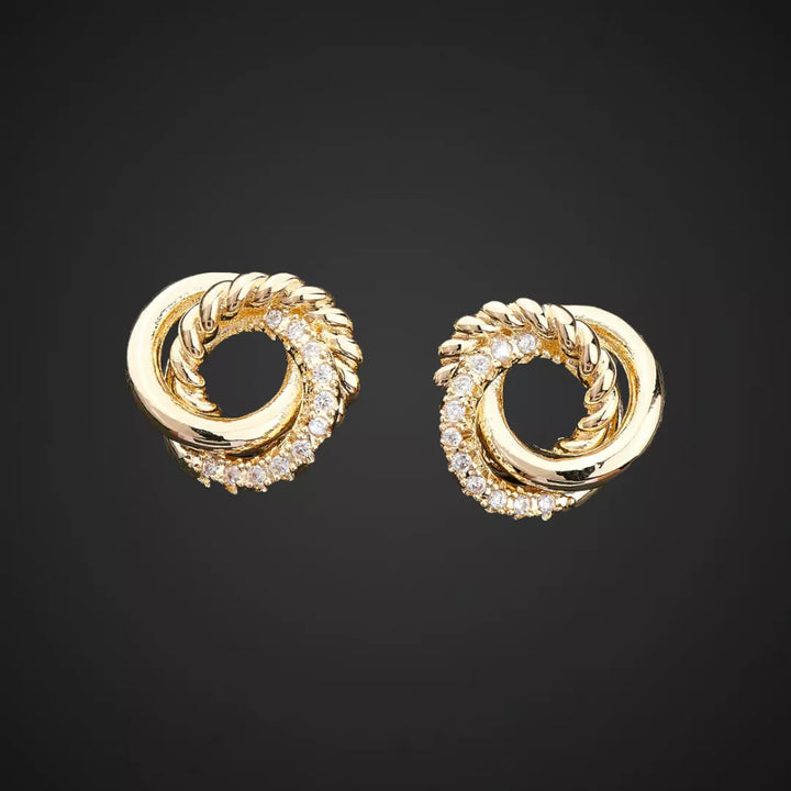 Gold Plated Whirlpool Studs - Sparkleeng  Jewels