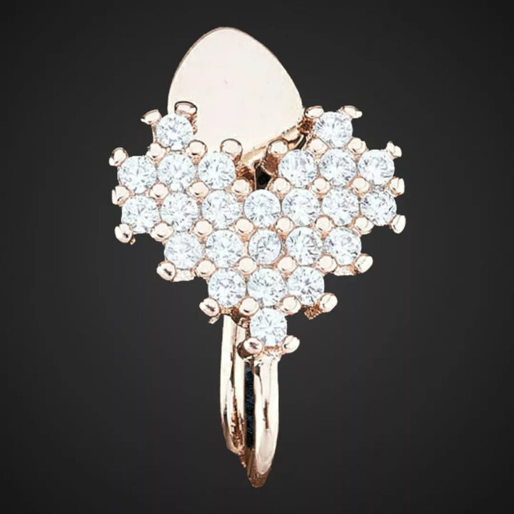 Zircon Heart Nose Pin - Sparkleeng  Jewels