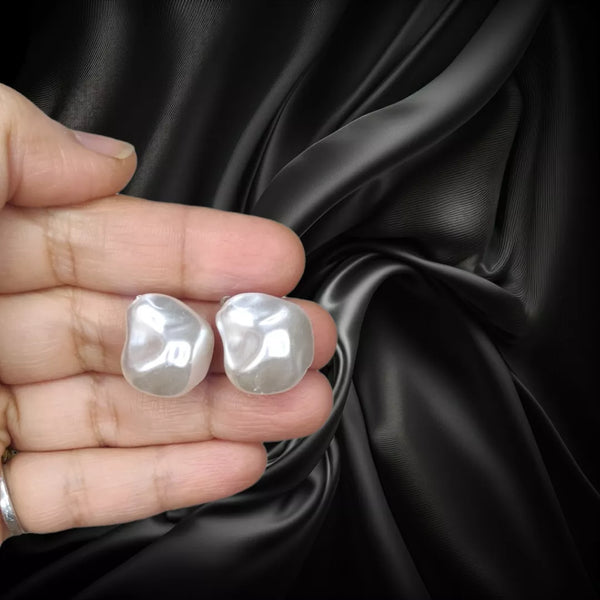 Uncut Pearl Studs - Sparkleeng  Jewels