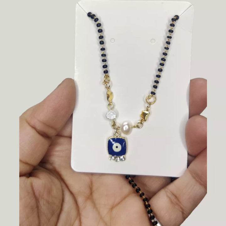 Freshwater Pearl Mangalsutra with Evil Eye Charm - Sparkleeng  Jewels