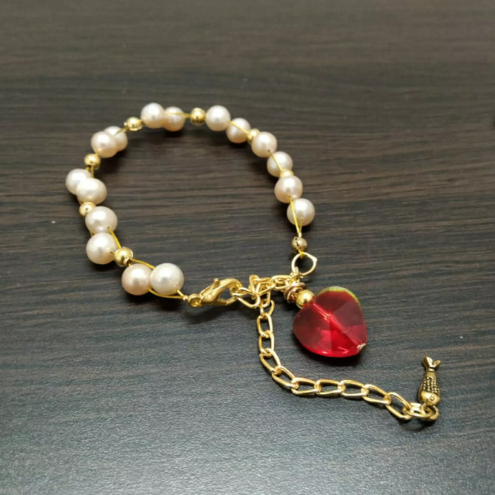 Freshwater Real Pearl Bracelet in Gold Plating - Sparkleeng  Jewels