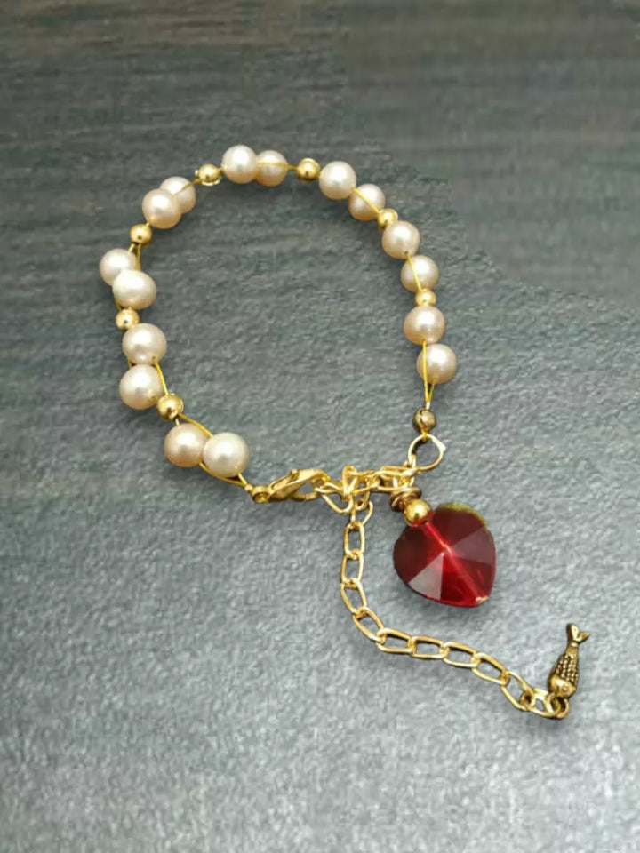 Freshwater Real Pearl Bracelet in Gold Plating - Sparkleeng  Jewels