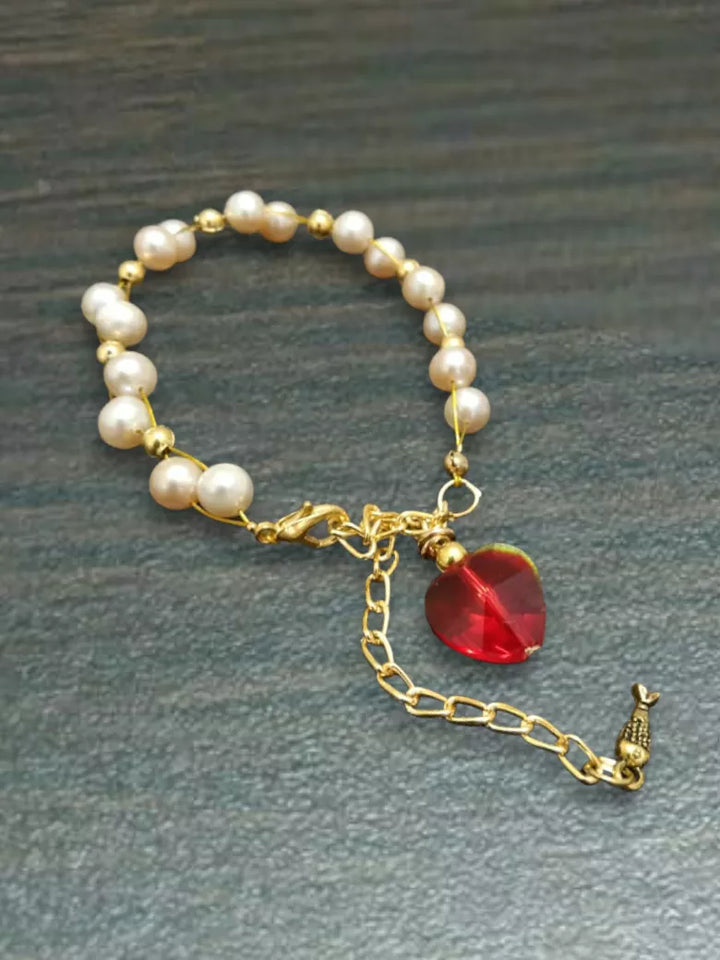 Freshwater Real Pearl Bracelet in Gold Plating - Sparkleeng  Jewels