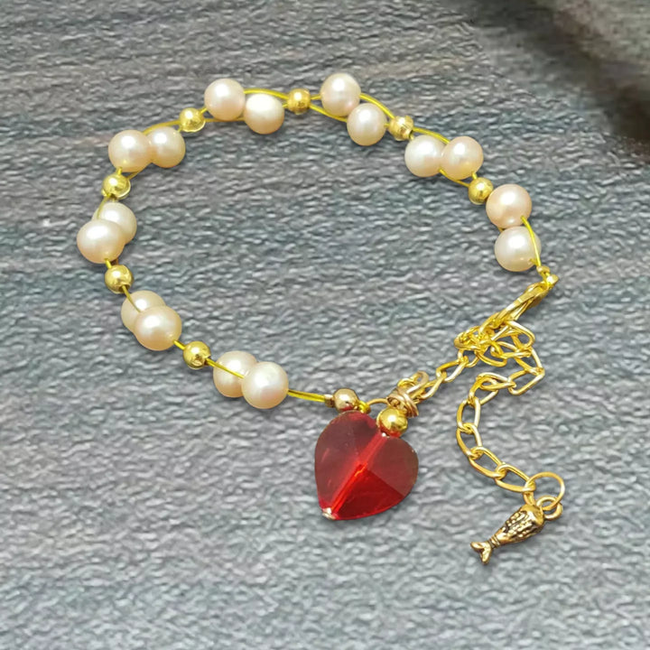 Freshwater Real Pearl Bracelet in Gold Plating - Sparkleeng  Jewels