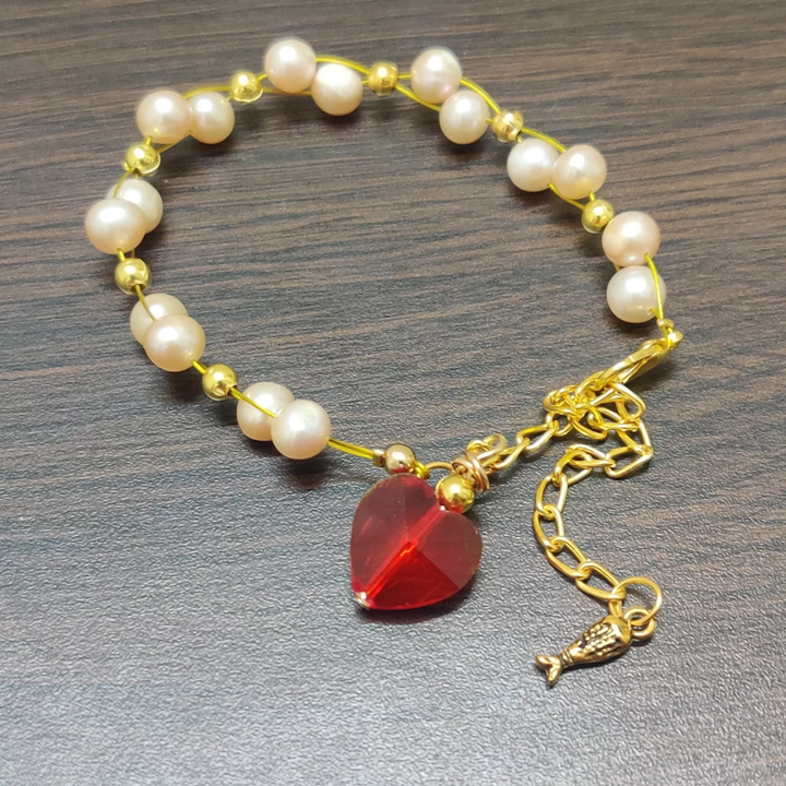 Freshwater Real Pearl Bracelet in Gold Plating - Sparkleeng  Jewels