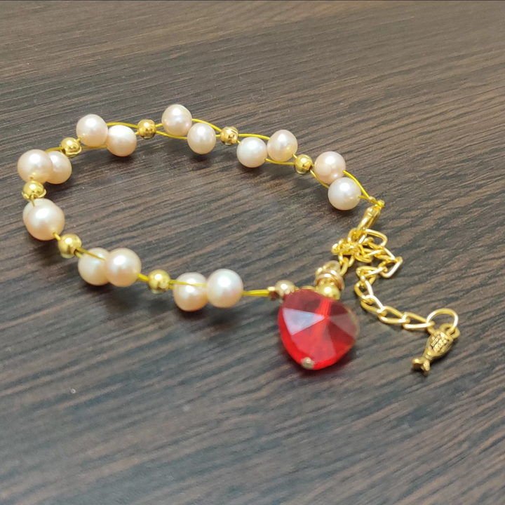 Freshwater Real Pearl Bracelet in Gold Plating - Sparkleeng  Jewels