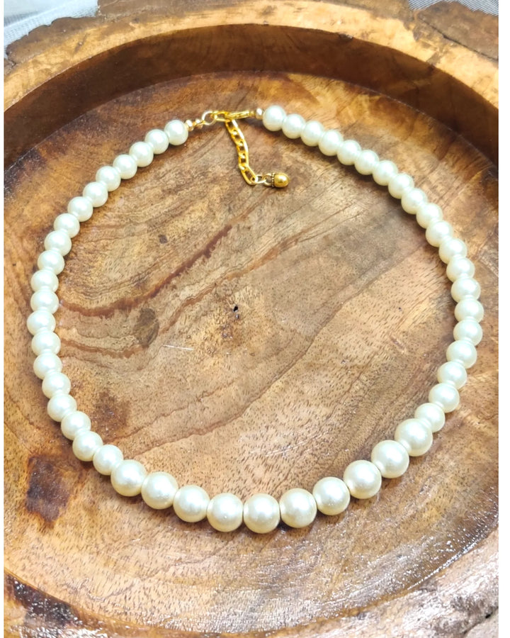 Minimal Pearl Necklace - 8 &10mm - Sparkleeng  Jewels