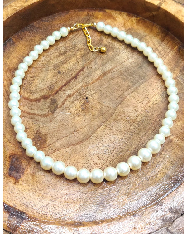 Minimal Pearl Necklace - 8 &10mm - Sparkleeng  Jewels