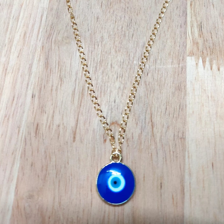 2 Faced Evil Eye Pendant in 18K Gold Plated Chain - Sparkleeng  Jewels