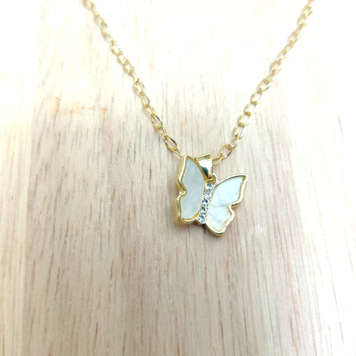 AD Butterfly Pendant in 18K Gold Plated Chain - Sparkleeng  Jewels