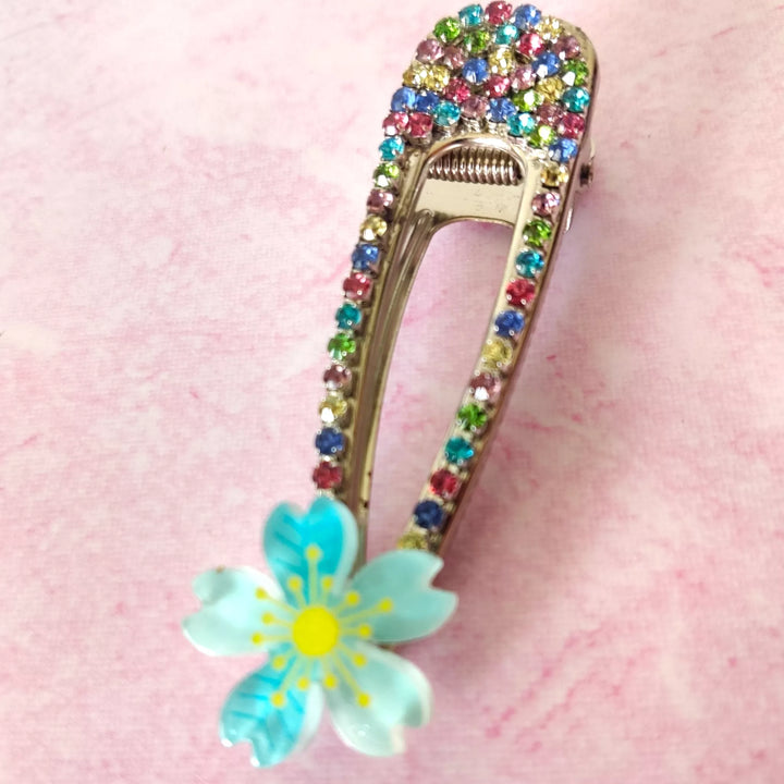 Rhinestone Flower hair clip - Sparkleeng Jewels