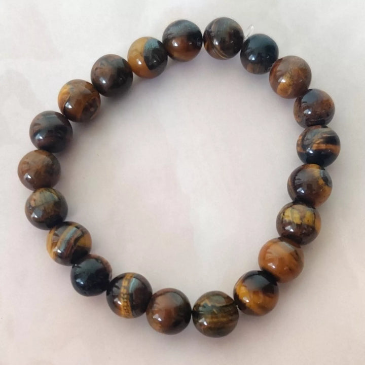 Balance Bead - Tiger Eye Semi Precious Gem Stone Bracelet - Sparkleeng Jewels