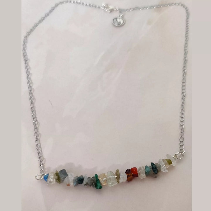 Energy Stones - Uncut Semi Precious Gemstones Necklace - Sparkleeng Jewels