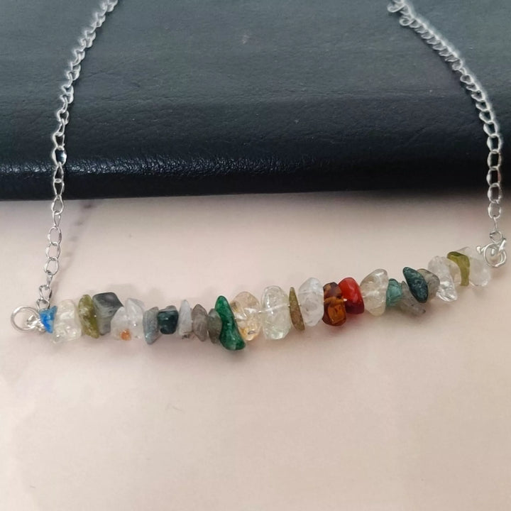 Energy Stones - Uncut Semi Precious Gemstones Necklace - Sparkleeng Jewels