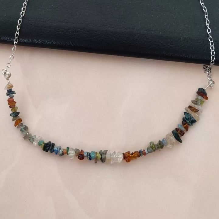 Energy Stones - Uncut Semi Precious Gemstones Necklace - Sparkleeng Jewels