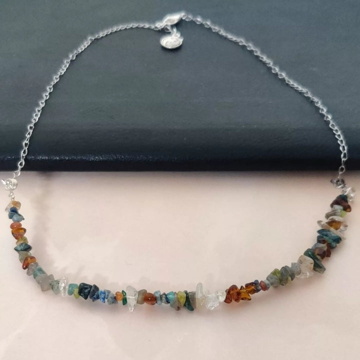 Energy Stones - Uncut Semi Precious Gemstones Necklace - Sparkleeng Jewels