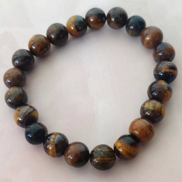 Balance Bead - Tiger Eye Semi Precious Gem Stone Bracelet - Sparkleeng Jewels