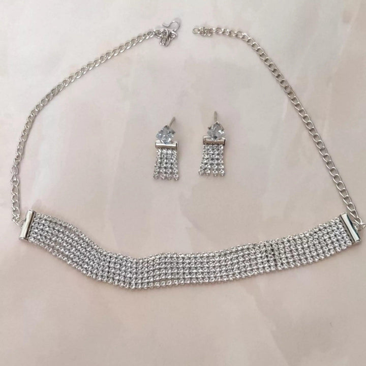 CZ - Layered Choker Set - Sparkleeng Jewels