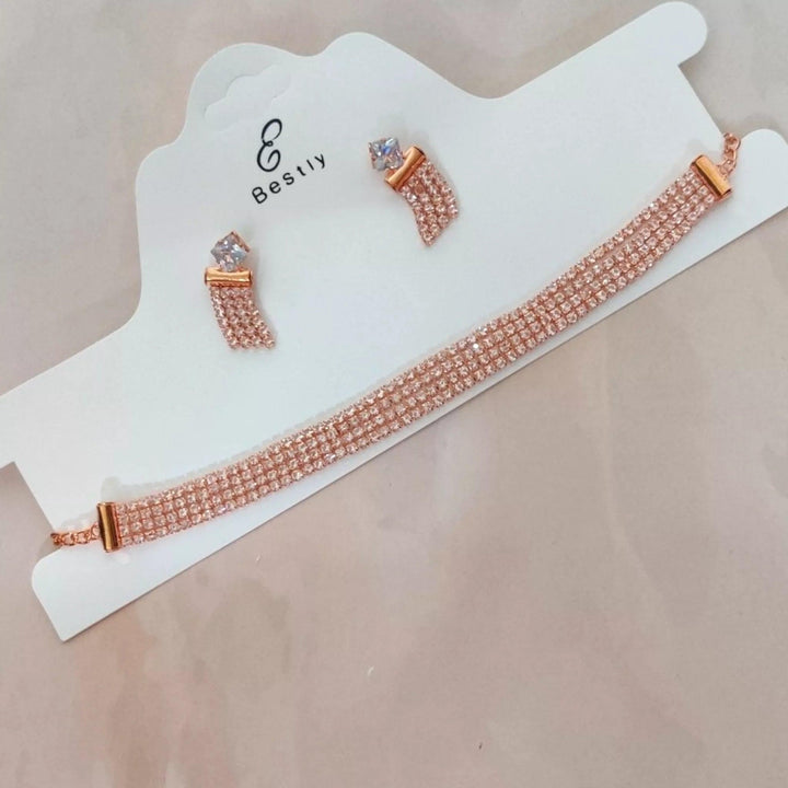 CZ - Layered Choker Set - Sparkleeng Jewels