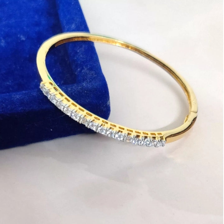 CZ - Gold plated Openable Kada Bracelet - Sparkleeng Jewels