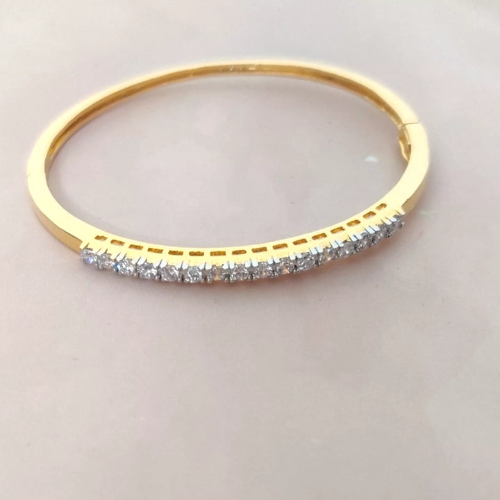 CZ - Gold plated Openable Kada Bracelet - Sparkleeng Jewels