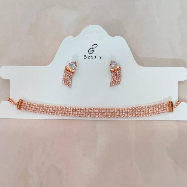 CZ - Layered Choker Set - Sparkleeng Jewels