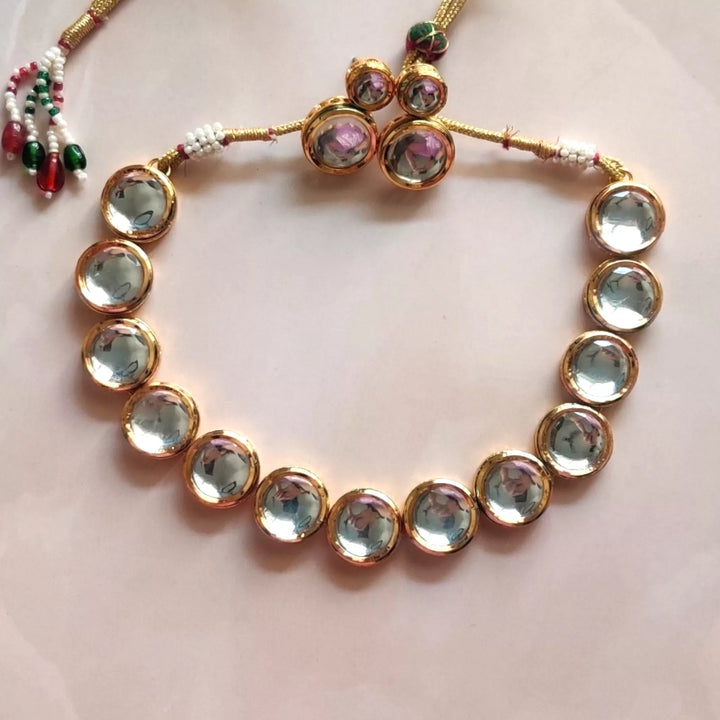 Classic Kundan / Polki Necklace Set - Sparkleeng Jewels