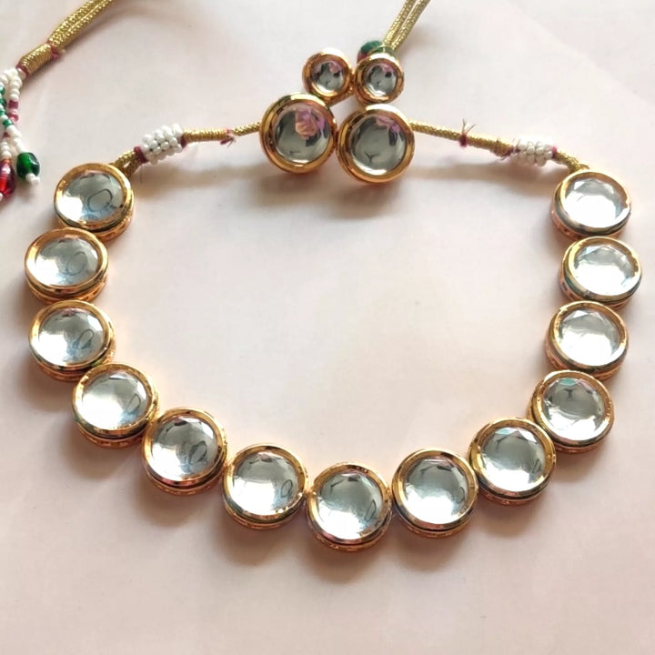 Classic Kundan / Polki Necklace Set - Sparkleeng Jewels