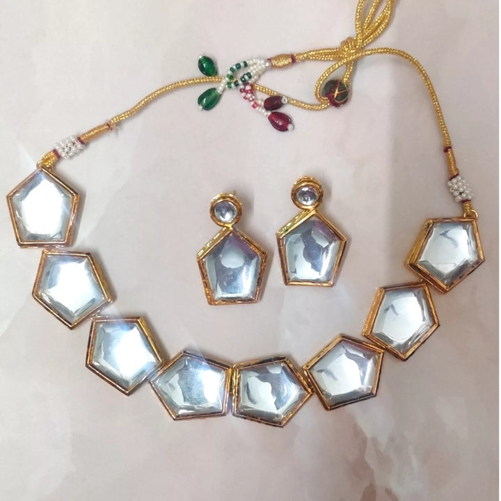 Classic Kundan / Polki Necklace Set - Sparkleeng Jewels