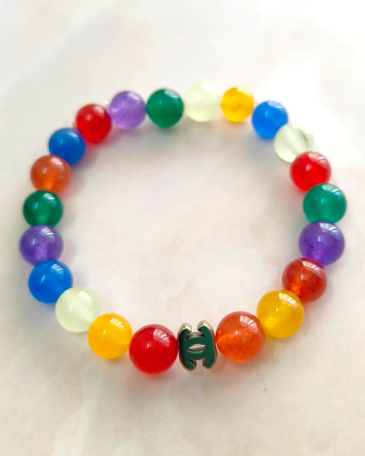 7 Chakra Balancing Semi- Precious Gem Stones Bracelet - Sparkleeng Jewels